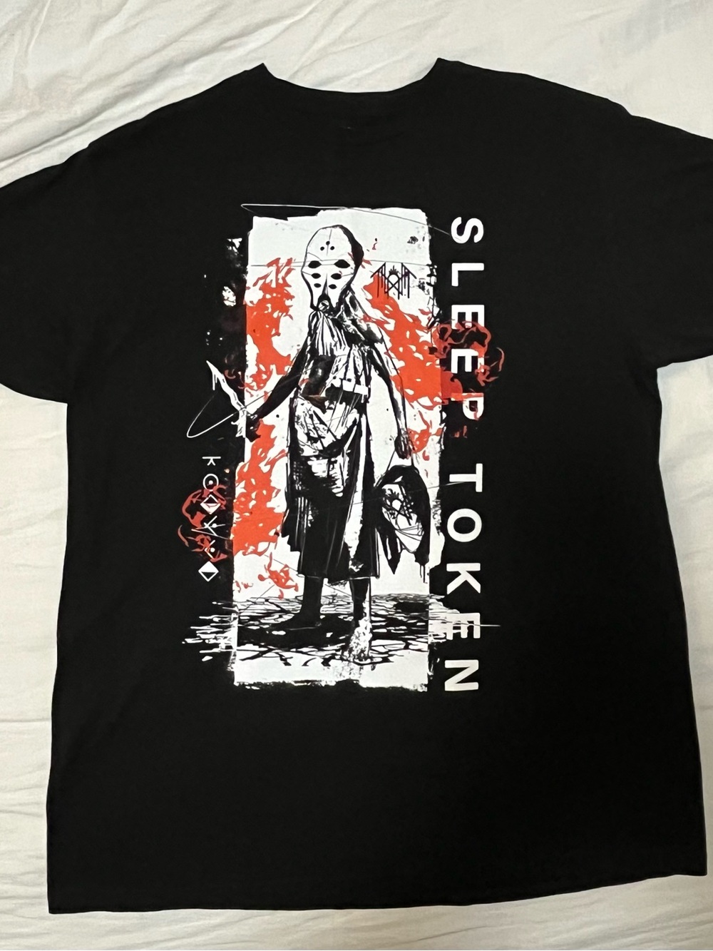 Graphic Tee - Black with White & Red Artwork